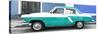 Cuba Fuerte Collection Panoramic - American Classic Car White and Turquoise-Philippe Hugonnard-Stretched Canvas