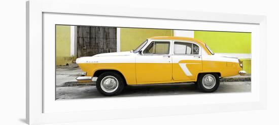 Cuba Fuerte Collection Panoramic - American Classic Car White and Yellow-Philippe Hugonnard-Framed Photographic Print