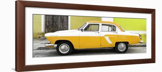 Cuba Fuerte Collection Panoramic - American Classic Car White and Yellow-Philippe Hugonnard-Framed Photographic Print