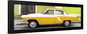 Cuba Fuerte Collection Panoramic - American Classic Car White and Yellow-Philippe Hugonnard-Framed Photographic Print