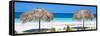 Cuba Fuerte Collection Panoramic - Beach Couple-Philippe Hugonnard-Framed Stretched Canvas