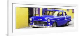 Cuba Fuerte Collection Panoramic - Beautiful Classic American Blue Car-Philippe Hugonnard-Framed Photographic Print