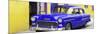 Cuba Fuerte Collection Panoramic - Beautiful Classic American Blue Car-Philippe Hugonnard-Mounted Premium Photographic Print