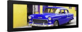 Cuba Fuerte Collection Panoramic - Beautiful Classic American Blue Car-Philippe Hugonnard-Framed Premium Photographic Print