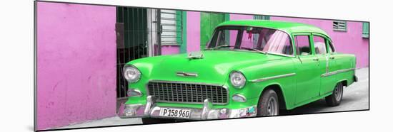 Cuba Fuerte Collection Panoramic - Beautiful Classic American Green Car-Philippe Hugonnard-Mounted Photographic Print