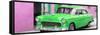 Cuba Fuerte Collection Panoramic - Beautiful Classic American Green Car-Philippe Hugonnard-Framed Stretched Canvas