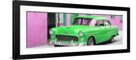 Cuba Fuerte Collection Panoramic - Beautiful Classic American Green Car-Philippe Hugonnard-Framed Photographic Print