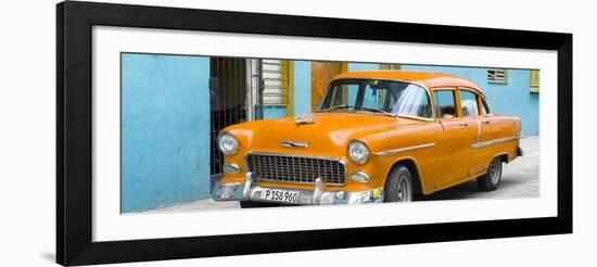 Cuba Fuerte Collection Panoramic - Beautiful Classic American Orange Car-Philippe Hugonnard-Framed Photographic Print