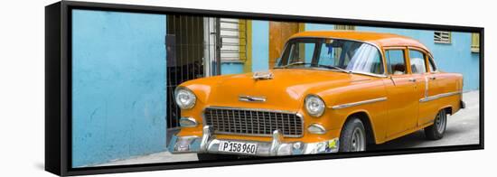 Cuba Fuerte Collection Panoramic - Beautiful Classic American Orange Car-Philippe Hugonnard-Framed Stretched Canvas
