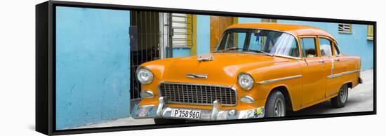 Cuba Fuerte Collection Panoramic - Beautiful Classic American Orange Car-Philippe Hugonnard-Framed Stretched Canvas