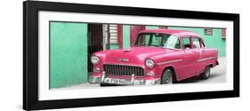 Cuba Fuerte Collection Panoramic - Beautiful Classic American Pink Car-Philippe Hugonnard-Framed Photographic Print