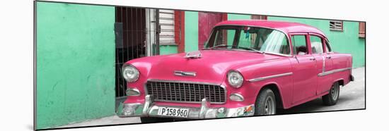 Cuba Fuerte Collection Panoramic - Beautiful Classic American Pink Car-Philippe Hugonnard-Mounted Photographic Print