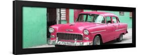 Cuba Fuerte Collection Panoramic - Beautiful Classic American Pink Car-Philippe Hugonnard-Framed Photographic Print