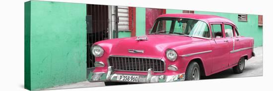 Cuba Fuerte Collection Panoramic - Beautiful Classic American Pink Car-Philippe Hugonnard-Stretched Canvas