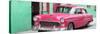 Cuba Fuerte Collection Panoramic - Beautiful Classic American Pink Car-Philippe Hugonnard-Stretched Canvas