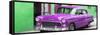 Cuba Fuerte Collection Panoramic - Beautiful Classic American Purple Car-Philippe Hugonnard-Framed Stretched Canvas