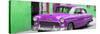 Cuba Fuerte Collection Panoramic - Beautiful Classic American Purple Car-Philippe Hugonnard-Stretched Canvas