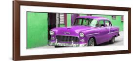 Cuba Fuerte Collection Panoramic - Beautiful Classic American Purple Car-Philippe Hugonnard-Framed Photographic Print