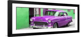 Cuba Fuerte Collection Panoramic - Beautiful Classic American Purple Car-Philippe Hugonnard-Framed Photographic Print