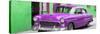 Cuba Fuerte Collection Panoramic - Beautiful Classic American Purple Car-Philippe Hugonnard-Stretched Canvas