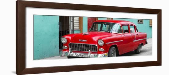 Cuba Fuerte Collection Panoramic - Beautiful Classic American Red Car-Philippe Hugonnard-Framed Photographic Print