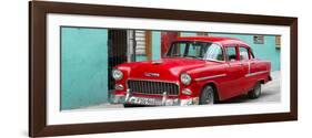 Cuba Fuerte Collection Panoramic - Beautiful Classic American Red Car-Philippe Hugonnard-Framed Photographic Print