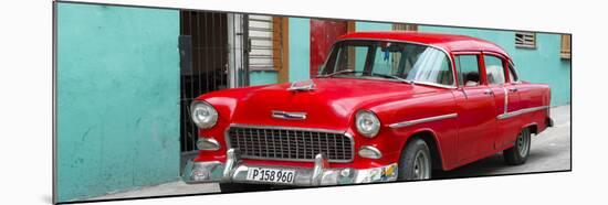 Cuba Fuerte Collection Panoramic - Beautiful Classic American Red Car-Philippe Hugonnard-Mounted Photographic Print