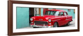 Cuba Fuerte Collection Panoramic - Beautiful Classic American Red Car-Philippe Hugonnard-Framed Photographic Print