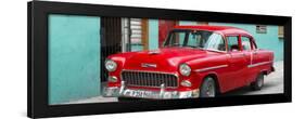 Cuba Fuerte Collection Panoramic - Beautiful Classic American Red Car-Philippe Hugonnard-Framed Photographic Print