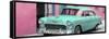 Cuba Fuerte Collection Panoramic - Beautiful Classic American Turquoise Car-Philippe Hugonnard-Framed Stretched Canvas