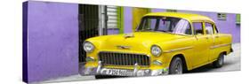 Cuba Fuerte Collection Panoramic - Beautiful Classic American Yellow Car-Philippe Hugonnard-Stretched Canvas