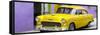 Cuba Fuerte Collection Panoramic - Beautiful Classic American Yellow Car-Philippe Hugonnard-Framed Stretched Canvas