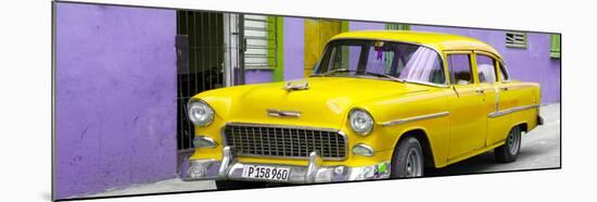 Cuba Fuerte Collection Panoramic - Beautiful Classic American Yellow Car-Philippe Hugonnard-Mounted Photographic Print
