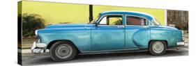 Cuba Fuerte Collection Panoramic - Beautiful Retro Blue Car-Philippe Hugonnard-Stretched Canvas