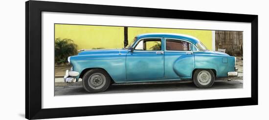 Cuba Fuerte Collection Panoramic - Beautiful Retro Blue Car-Philippe Hugonnard-Framed Photographic Print