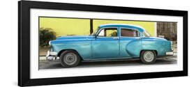 Cuba Fuerte Collection Panoramic - Beautiful Retro Blue Car-Philippe Hugonnard-Framed Photographic Print