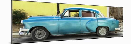 Cuba Fuerte Collection Panoramic - Beautiful Retro Blue Car-Philippe Hugonnard-Mounted Photographic Print