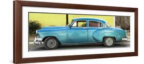 Cuba Fuerte Collection Panoramic - Beautiful Retro Blue Car-Philippe Hugonnard-Framed Photographic Print