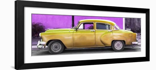 Cuba Fuerte Collection Panoramic - Beautiful Retro Golden Car-Philippe Hugonnard-Framed Photographic Print