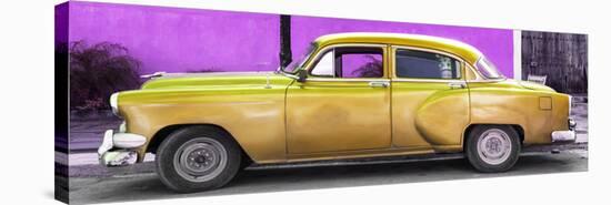 Cuba Fuerte Collection Panoramic - Beautiful Retro Golden Car-Philippe Hugonnard-Stretched Canvas