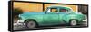 Cuba Fuerte Collection Panoramic - Beautiful Retro Green Car-Philippe Hugonnard-Framed Stretched Canvas