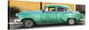 Cuba Fuerte Collection Panoramic - Beautiful Retro Green Car-Philippe Hugonnard-Stretched Canvas