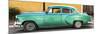 Cuba Fuerte Collection Panoramic - Beautiful Retro Green Car-Philippe Hugonnard-Mounted Photographic Print