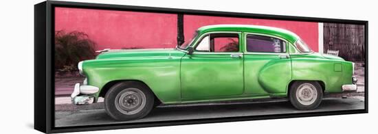 Cuba Fuerte Collection Panoramic - Beautiful Retro Green Car-Philippe Hugonnard-Framed Stretched Canvas