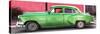 Cuba Fuerte Collection Panoramic - Beautiful Retro Green Car-Philippe Hugonnard-Stretched Canvas