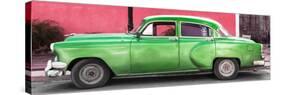 Cuba Fuerte Collection Panoramic - Beautiful Retro Green Car-Philippe Hugonnard-Stretched Canvas