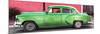 Cuba Fuerte Collection Panoramic - Beautiful Retro Green Car-Philippe Hugonnard-Mounted Photographic Print