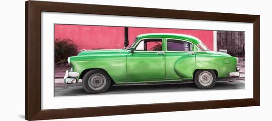 Cuba Fuerte Collection Panoramic - Beautiful Retro Green Car-Philippe Hugonnard-Framed Photographic Print