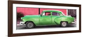 Cuba Fuerte Collection Panoramic - Beautiful Retro Green Car-Philippe Hugonnard-Framed Photographic Print