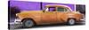 Cuba Fuerte Collection Panoramic - Beautiful Retro Orange Car-Philippe Hugonnard-Stretched Canvas